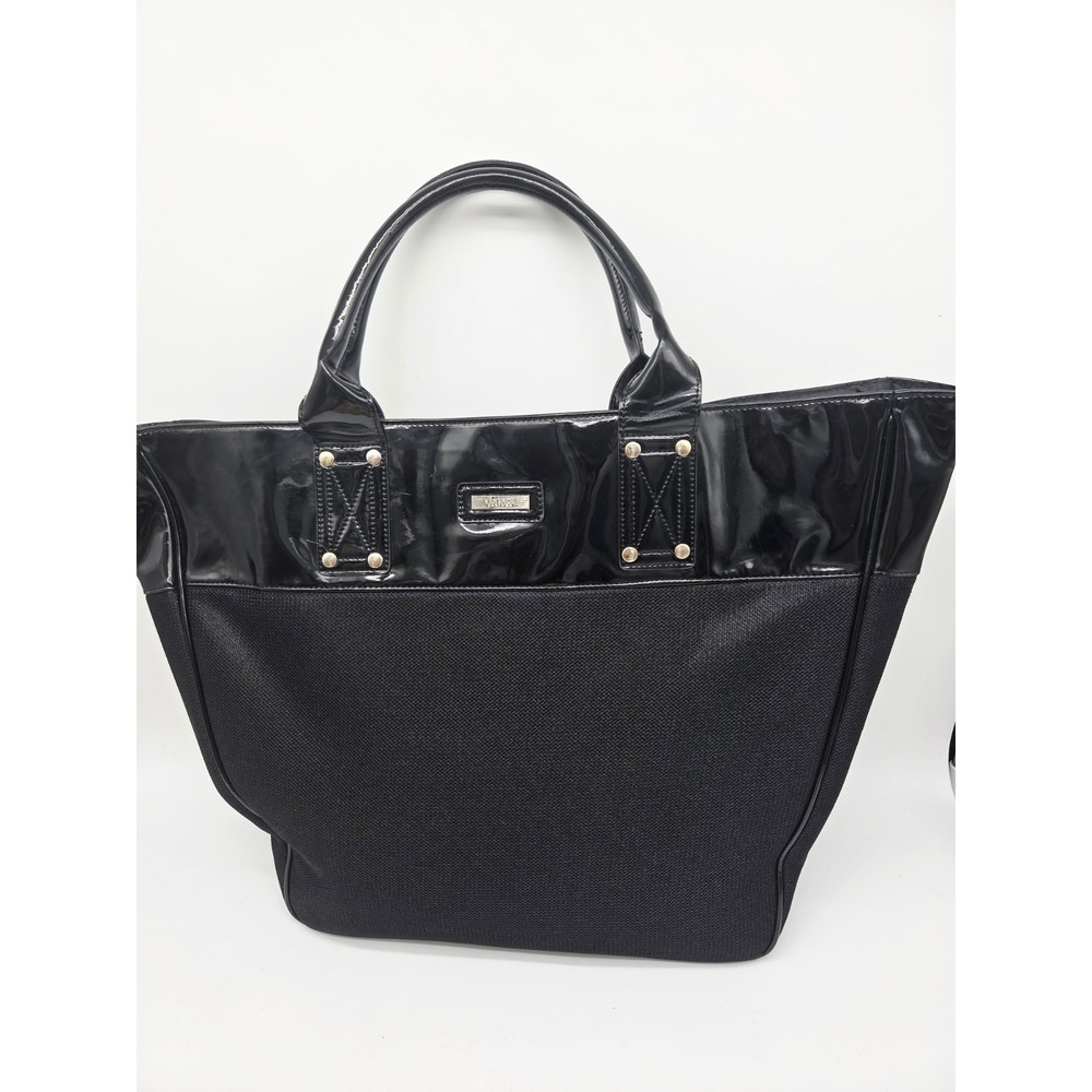 Versace Parfums Black Patent Shoulder Shopper‎ Travel Bag Ex Large